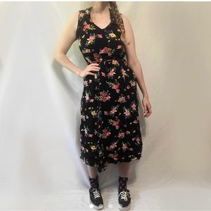 Express Internationale Vintage Black Floral Dress